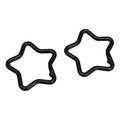 Pair of black star-shaped alloy spring gate carabiners for DIY keychains and bag charms - Approx 42mm, Thickness 3.5mm (1 Piece/Pack) / Black