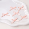 6er-Set kleine rosa Satinschleifen aus Polyester für handgefertigten Haarschmuck und Basteln - Pfirsichrosa