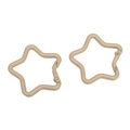 Set of two sand beige star-shaped alloy spring carabiner keychains for DIY crafts - Approx 42mm, Thickness 3.5mm (1 Piece/Pack) / Khaki