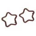 Star-shaped brown alloy spring clasps for DIY keychains and bag accessories - Dark Brown
