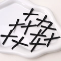 Set von schwarzen Mini-Polyester-Handbögen für DIY-Haarschmuck und kreative Bastelprojekte - 10 Stück/Packung (ca. 2.5x2cm) / Schwarz