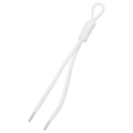 White woven polyester paracord with spiral knot and clear plastic aglets for DIY crafts - Total Length Approx 22cm / 1 Piece / Solid White
