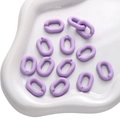Mat lichtpaarse acryl ovale open schakels voor DIY handgemaakte sieraden ambachten - Massieve U-vorm Gesp / 5 Stuks / Paars