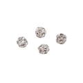 Silver plated pave crystal disco ball beads for DIY jewelry making and bracelets - Diameter approx. 6mm, Hole approx. 1mm, 10 Pieces/Pack / Silver (White Rhinestone)