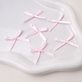 Set mit sechs hellrosa Satin-Minischleifen für DIY-Haarspangen und Bastelzubehör - Rosa