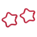 Two red star-shaped alloy keychains with spring gate hooks for DIY bag accessories - Rose Red