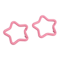 Set of two pink alloy star-shaped keychains with matte finish for DIY accessories - Deep Pink