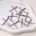 Kalte graue Mini-Schleifen aus Satin für DIY-Haarschmuck und Geschenkdekorationen - Grau