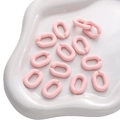 Roze matte acryl ovale schakels voor DIY handgemaakte sieraden en accessoires maken - Massieve U-vorm Gesp / 5 Stuks / Roze