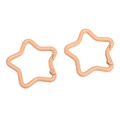 Star-shaped flesh pink alloy metal keychain clips with spring gate clasp for DIY bags - Apricot