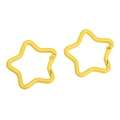 Pair of yellow star-shaped alloy spring keychains for DIY bag and phone accessories - Yellow