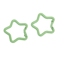 Star-shaped light green alloy carabiner keychain accessory for DIY bags and crafts - Green
