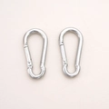 Silver stainless steel pear-shaped carabiner clips with spring gate mechanism - Pear Shaped Carabiner Style (FBJ29)