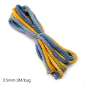 Braided 3.5mm gradient cotton cord in yellow and blue, 3 meters for DIY jewelry - 3.5mm x 3m / Hurricane