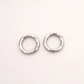 Pair of polished silver stainless steel spring O-rings for DIY bags and keychains - Small Round Spring Ring Style (FBJ29)