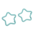 Star-shaped light blue alloy metal spring clasps for DIY keychains and bag charms - Cyan