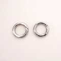 Pair of silver stainless steel O-ring snap hooks for DIY jewelry and bag accessories - Large Round Spring Ring Style (FBJ29)
