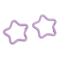 Purple star-shaped metal keychain clip with spring gate for DIY bag accessories - Purple