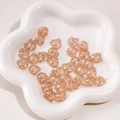 Pink translucent glass cat head beads with golden details for DIY jewelry making - Vintage Cat (12x13mm)