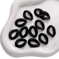 Matzwarte acryl ovale kettingstuken voor het maken van DIY armbanden en kettingen - Massieve Ovale Gesp / 5 Stuks / Zwart