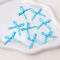 Handgefertigte blaue Mini-Polyesterschleifen für DIY-Bastelarbeiten und Haarschmuck - See Blau