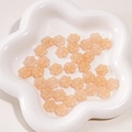 Pink peach flower resin beads with gold glitter for handmade DIY jewelry bracelets - Six-Petal Flower (14x12mm)