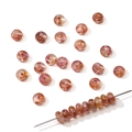 Flat round glass Czech beads in translucent amber and pink for DIY jewelry making - Donut - Pink Mixed Color (4mm)