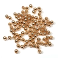 Detailansicht polierter goldener Metallperlen für DIY-Schmuck und Armbänder - Kupferperle Rund 18K Gold-Beschichtet / 100 Stk/Packung (4mm)