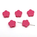 Roze acryl bloem kralen voor handgemaakte DIY sieraden maken en kralenkettingen - Ca. 15x14mm Gat ca. 3.5mm / Set van 10 Stuks / Effen Rozerood