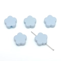 Vijf lichtblauwe acryl bloemkralen met grote gaten voor het maken van DIY-sieraden - Ca. 15x14mm Gat ca. 3.5mm / Set van 10 Stuks / Effen Blauw