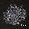 Transparent 9mm small round 2-hole plastic buttons for DIY crafts and shirt sewing - Diameter 9mm x Thickness 2mm (100 Pieces/Pack)