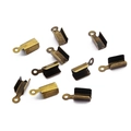 Antique bronze ribbon crimp ends for DIY jewelry making with ten scattered metal pieces - Antique Bronze