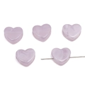 Hellviolette Acrylherzperlen mit Marmorierung für DIY-Schmuckherstellung und Basteln - Jade Lila-Weiß