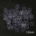 12 mm klare runde Kunststoffknöpfe mit 2 Löchern für DIY-Handwerk und Hemdennähen - Durchmesser 12mm x Dicke 2mm (50 Stück/Packung)
