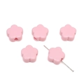 Roze bloemvormige acrylkralen met middengat voor het maken van armbanden en kettingen - Ca. 15x14mm Gat ca. 3.5mm / Set van 10 Stuks / Effen Roze