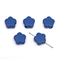 Blauwe acryl bloemkralen met grote gaten voor DIY sieraden maken en handwerk - Ca. 15x14mm Gat ca. 3.5mm / Set van 10 Stuks / Effen Koningsblauw