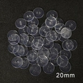 Bulk 20mm round transparent plastic buttons with 2 and 4 holes on black background - Diameter 20mm x Thickness 2.5mm (50 Pieces/Pack)
