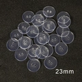 Clear 23mm round plastic buttons with four holes for DIY clothing and shirt sewing - Diameter 23mm x Thickness 2.8mm (30 Pieces/Pack)