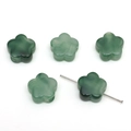 Acryl bloem kralen in donkergroen jade effect voor handgemaakte DIY sieraden - Ca. 15x14mm Gat ca. 3.5mm / Set van 10 Stuks / Jade Donkergroen-Wit