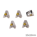Silver letter A bead with golden heart for DIY jewelry making and bracelets - Letter A Style (BJI1200) / 1 Piece/Pack (Approx. 10x10mm)
