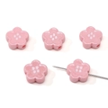 Pink acrylic flower bead for DIY jewelry making featuring five petals and a smooth glossy finish - Pink Flower Style