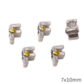 Zilveren letter F kraal met gouden hart voor DIY sieraden, maat 7x10mm - Letter F Stijl (BJI1200)
