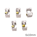 Zilveren letter E kraal met gouden hart voor DIY sieraden maken maat 6x10mm - Letter I Stijl (BJI1200)