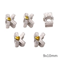 Silver alloy letter K bead with golden heart for DIY bracelet making, 9x10mm size - Letter K Style (BJI1200) / 1 Piece/Pack (Approx. 9x10mm)