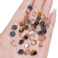 Faceted oval glass beads for DIY jewelry making in various shiny metallic colors - 7x8mm / Random Mixed 30 Pcs/Pack