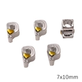 Zilveren letter P kraal met gouden hart, 7x10mm legering bedeltje voor DIY sieraden - Letter P Stijl (BJI1200)