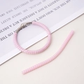 Rosa TPU Spiralschlüsselanhänger zum Aufwickeln, DIY Zubehör auf Motivkarte - Einfarbig / Rosa