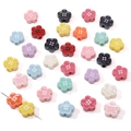 Colorful acrylic flower buttons for DIY bracelets in assorted vibrant candy colors - Random Mixed Flower