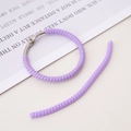 Lila TPU Spiral Schlüsselanhänger mit Metallring für DIY Taschenpuppen Anhänger - Einfarbig / Lila