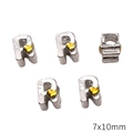 Zilveren legering letter R kraal met gouden hart voor DIY sieraden, maat 7x10mm - Letter R Stijl (BJI1200)